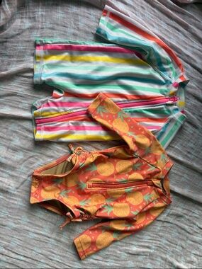 Baby Multicolor Stripe Swimsuit & Pineapple Swimsuit